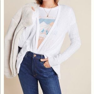 Left of Center “Tilda” Open Front Cardigan - Medium - white